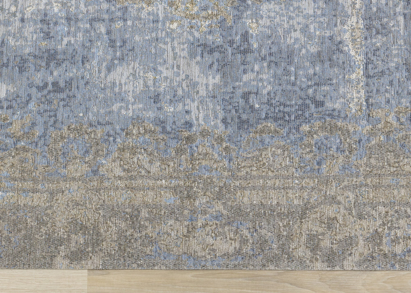 Cathedral Blue Grey Traditional Border Rug - Furniture Depot