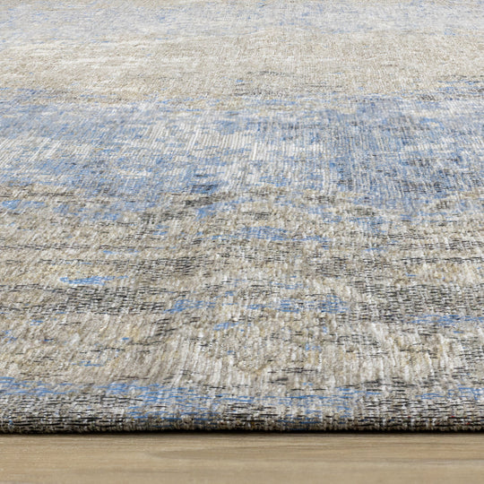 Cathedral Blue Grey Traditional Border Rug - Furniture Depot