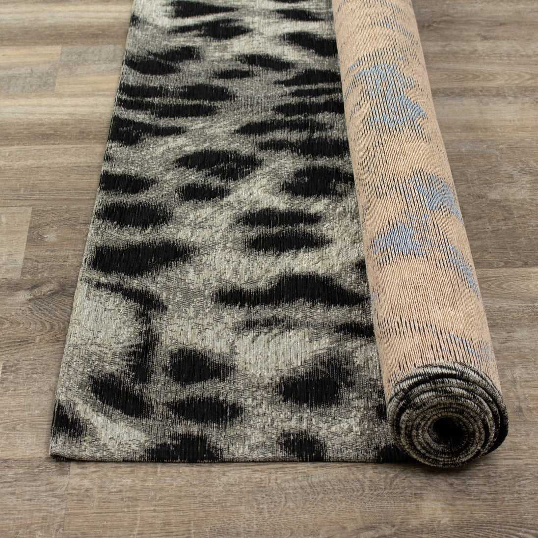 Cathedral Grey Black Leopard Print Rug - Furniture Depot