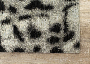 Cathedral Grey Black Leopard Print Rug - Furniture Depot