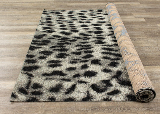 Cathedral Grey Black Leopard Print Rug - Furniture Depot