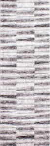 Chorus Grey White Striped Rug - Furniture Depot