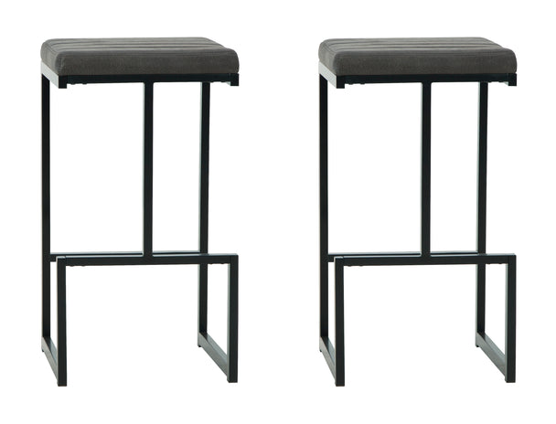 Strumford Bar Height Bar Stool - Gray/Black (set of 2) - Furniture Depot (7777834860792)