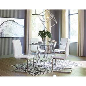 Madanere 5 Piece White Dining Room Table Set - Furniture Depot