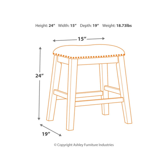 Caitbrook Upholstered Stool (set of 2) - Furniture Depot (4576416858214)