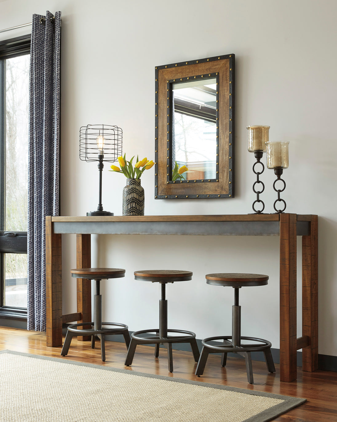 Torjin Long Counter Table and 3 stools (4 Pc Set) - Furniture Depot (4584590082150)