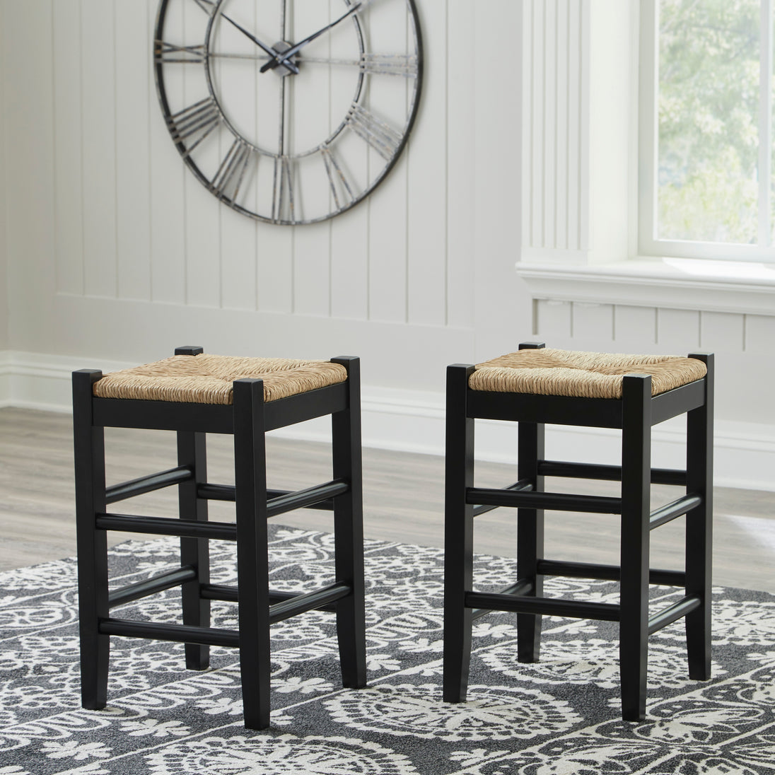 Mirimyn Counter Height Bar Stool (set of 2) - Black - Furniture Depot (7783528661240)