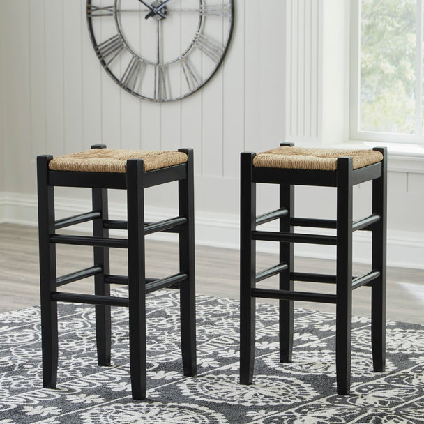 Mirimyn Bar Height Bar Stool(set of 2) - Black - Furniture Depot (7783535018232)