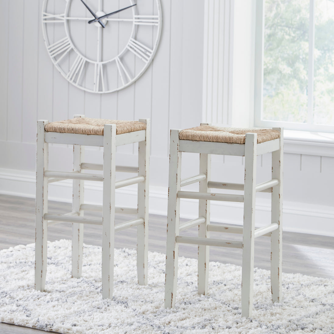 Mirimyn Bar Height Bar Stool(set of 2) - White - Furniture Depot (7783539441912)