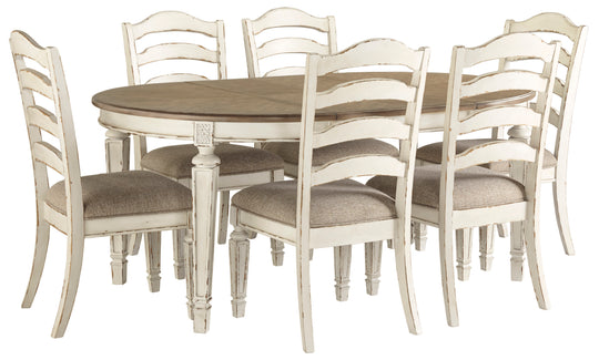 Realyn Oval Dining Room EXT Table and chairs 7 Pc Set - Furniture Depot (4584851898470)