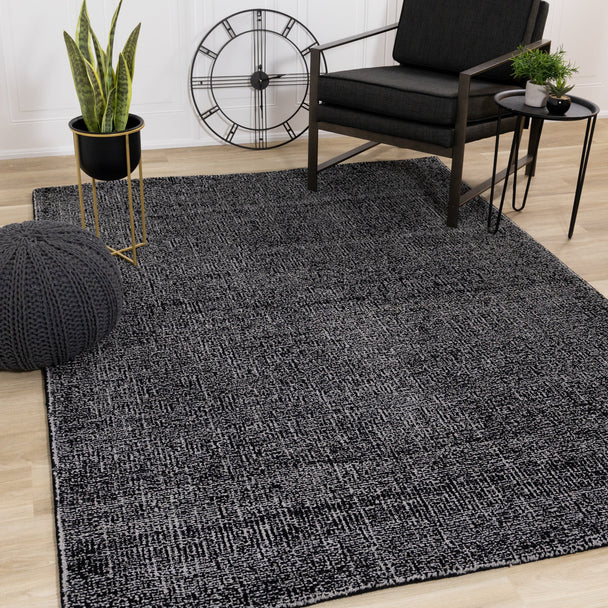 Dawson Black Grey Handtufted Rug - Furniture Depot