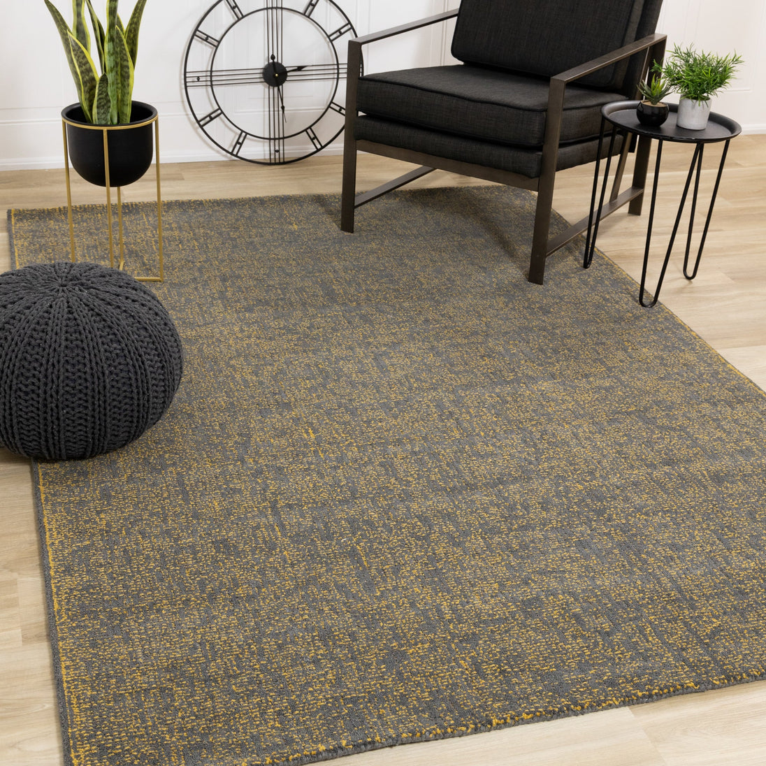 Dawson Yellow Grey Handtufted Rug - Furniture Depot