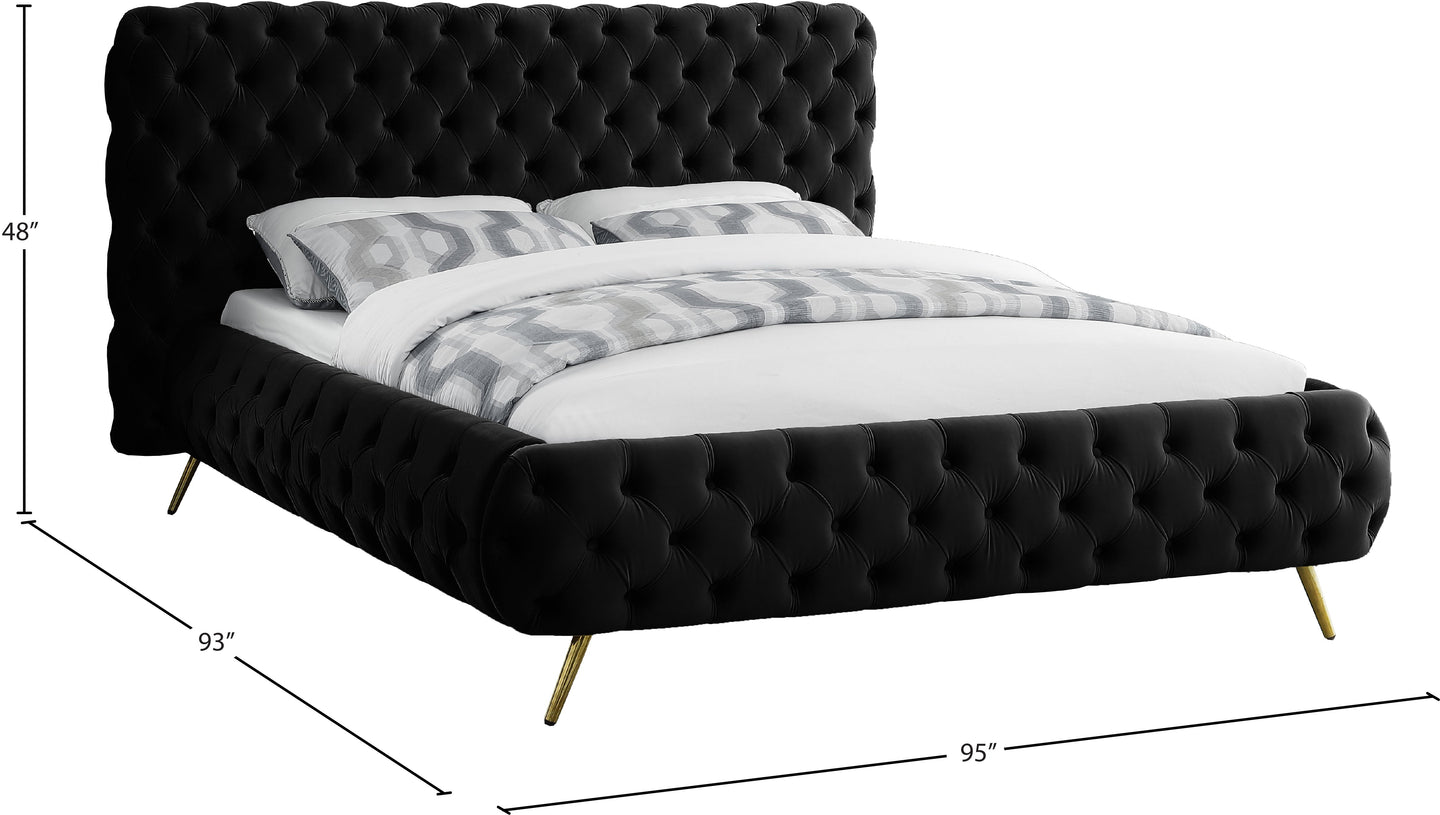 Delano Velvet Bed - Furniture Depot