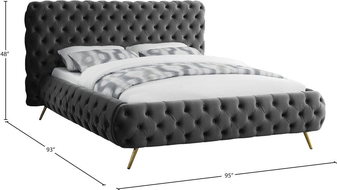 Delano Velvet Bed - Furniture Depot