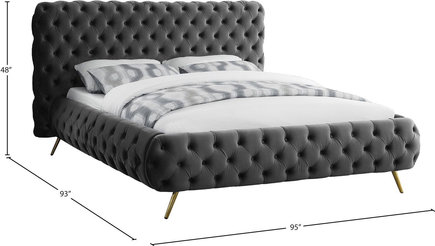 Delano Velvet Bed - Furniture Depot