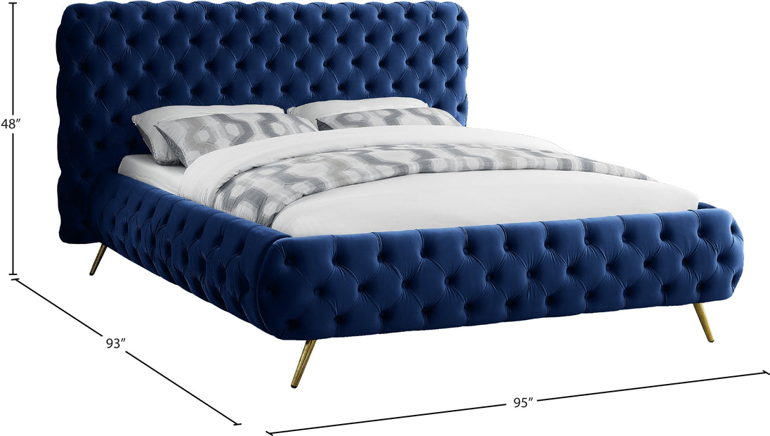 Delano Velvet Bed - Furniture Depot