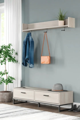 Socalle Bench with Coat Rack - Light Natural - Furniture Depot (7910069240056)