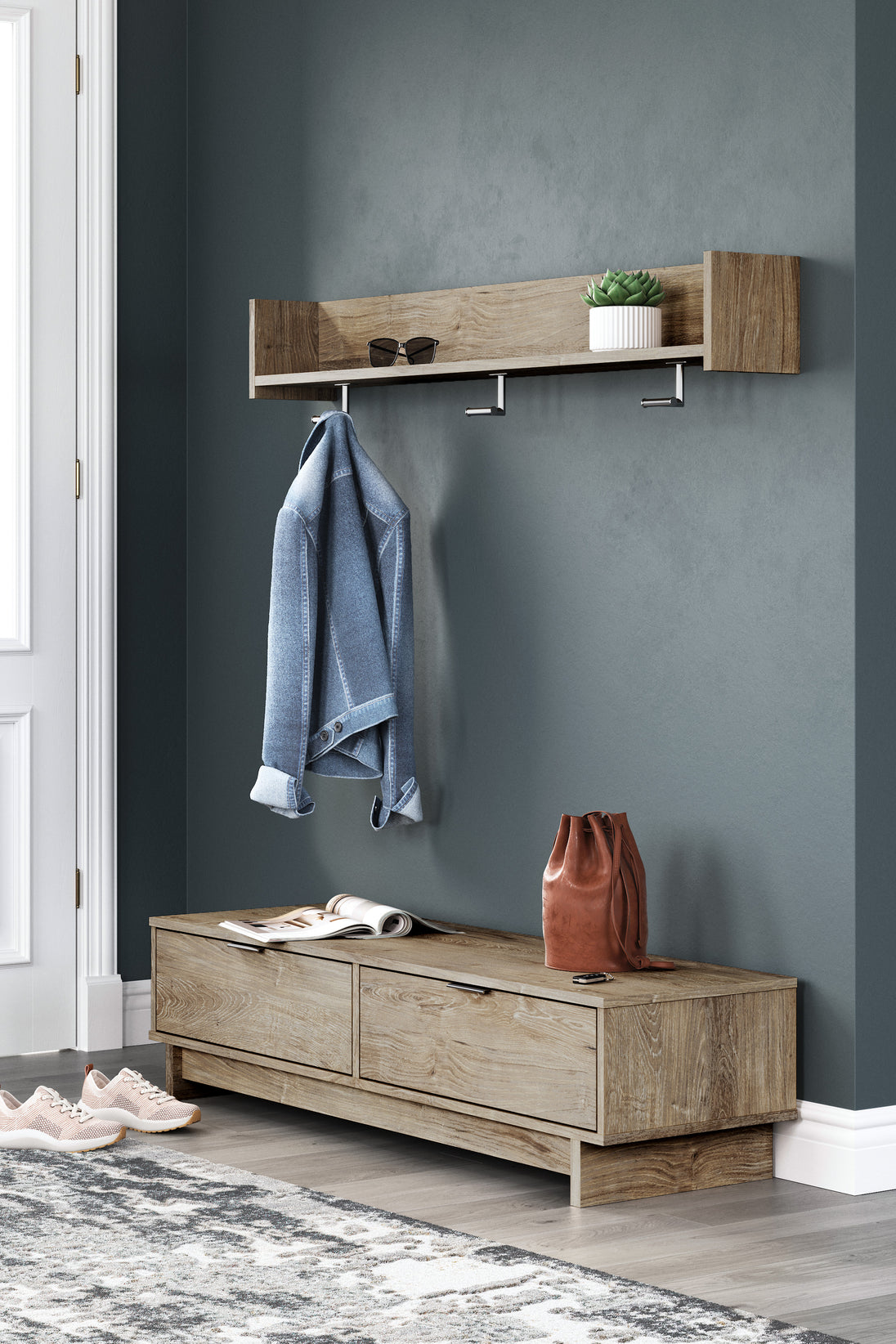 Oliah Bench with Coat Rack - Furniture Depot (7908267163896)