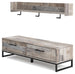 Neilsville Bench with Coat Rack - Whitewash - Furniture Depot