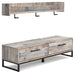 Neilsville Bench with Coat Rack - Whitewash - Furniture Depot