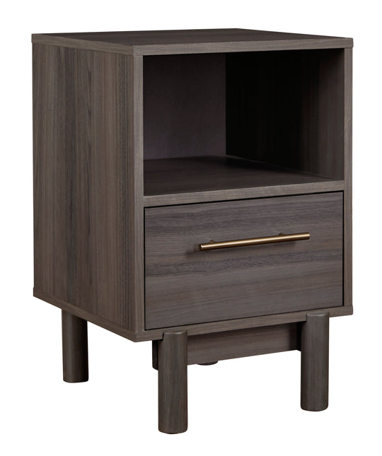 Brymont One Drawer Night Stand - Dark Gray - Furniture Depot (6617327763629)