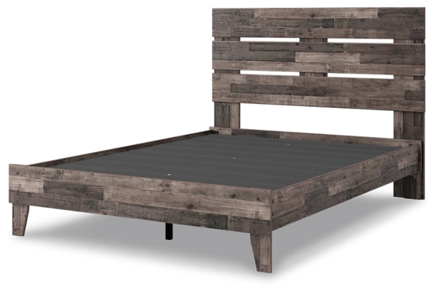 Neilsville Queen Panel Platform Bed - Multi Gray - Furniture Depot