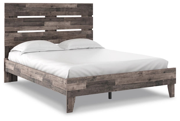 Neilsville Queen Panel Platform Bed - Multi Gray - Furniture Depot