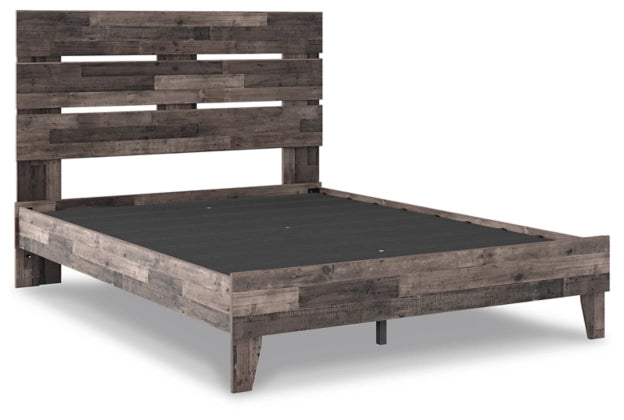 Neilsville Queen Panel Platform Bed - Multi Gray - Furniture Depot