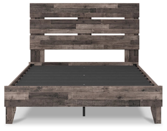 Neilsville Queen Panel Platform Bed - Multi Gray - Furniture Depot