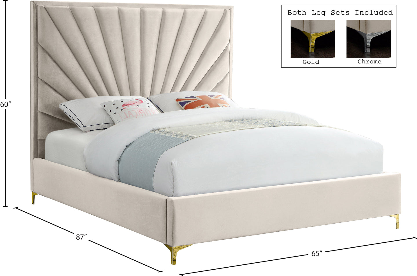 Eclipse Velvet Bed - Furniture Depot