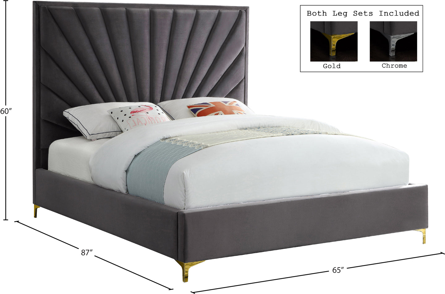 Eclipse Velvet Bed - Furniture Depot