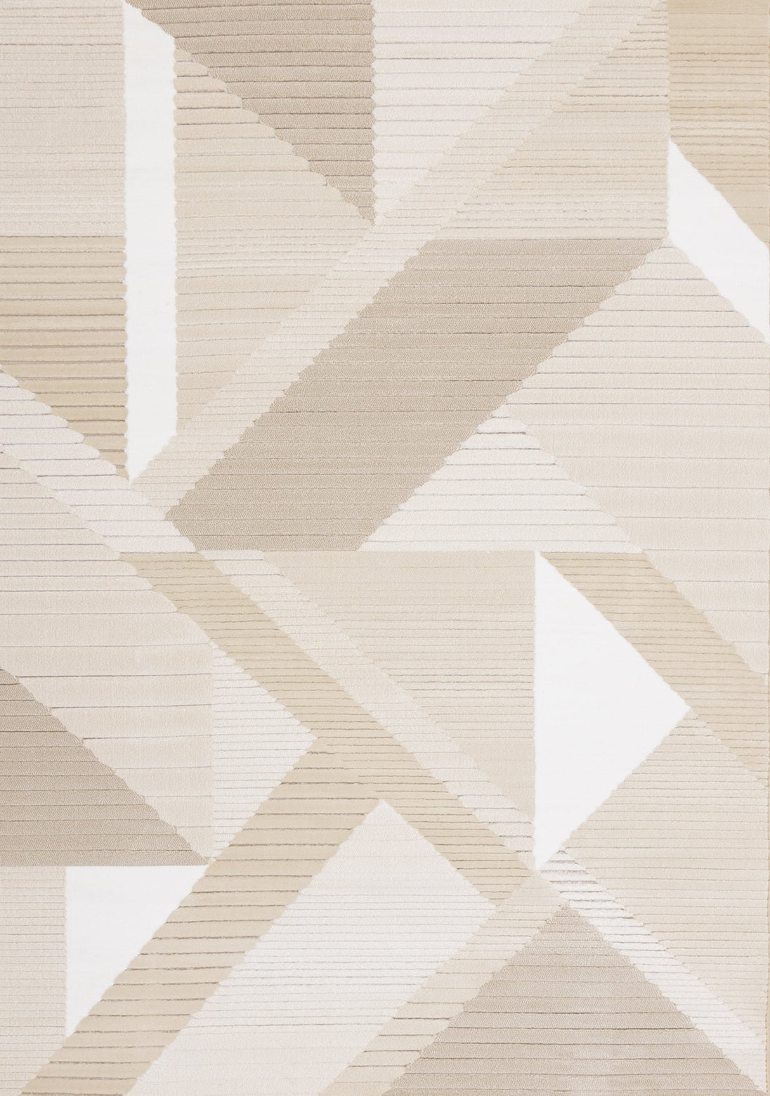 Ella Beige Cream Elegant Contemporary Geometric Pattern Rug - Furniture Depot