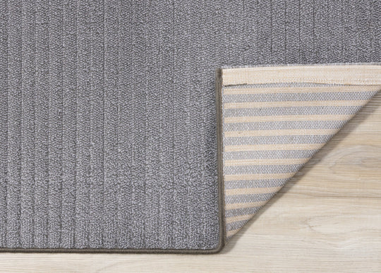 Ella Grey Carved Stripe Plush Rug - Furniture Depot