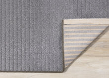 Load image into Gallery viewer, Ella Grey Carved Stripe Plush Rug - Furniture Depot