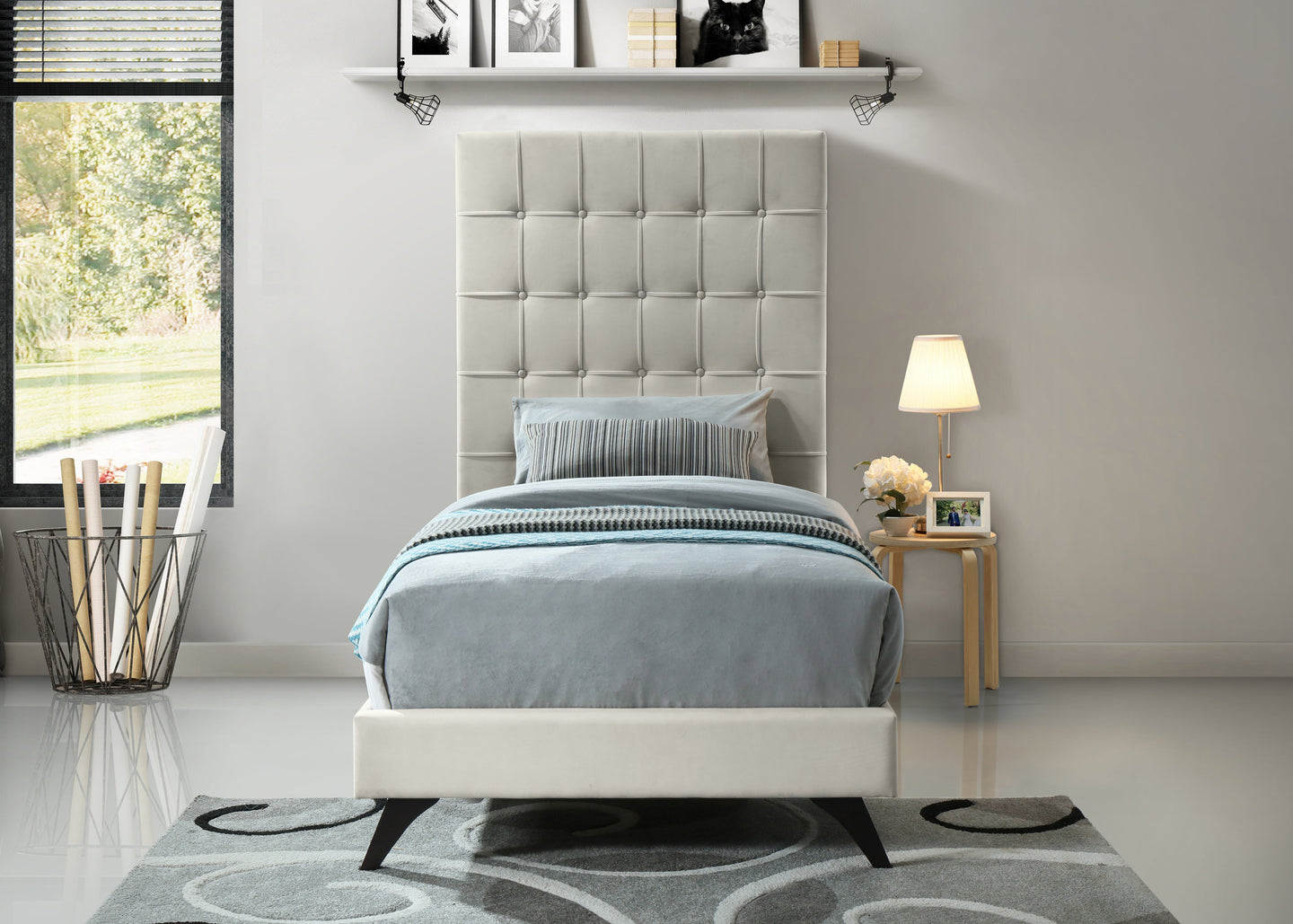 Elly Velvet Bed - Furniture Depot