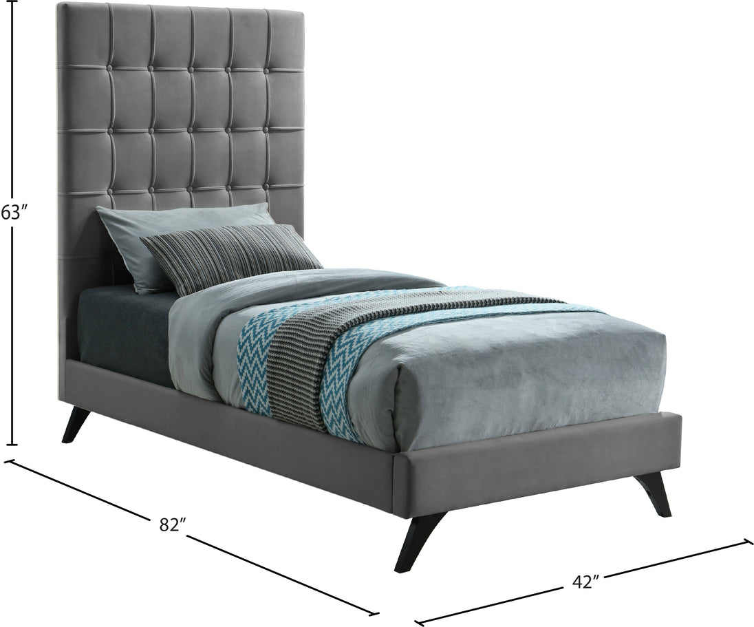 Elly Velvet Bed - Furniture Depot