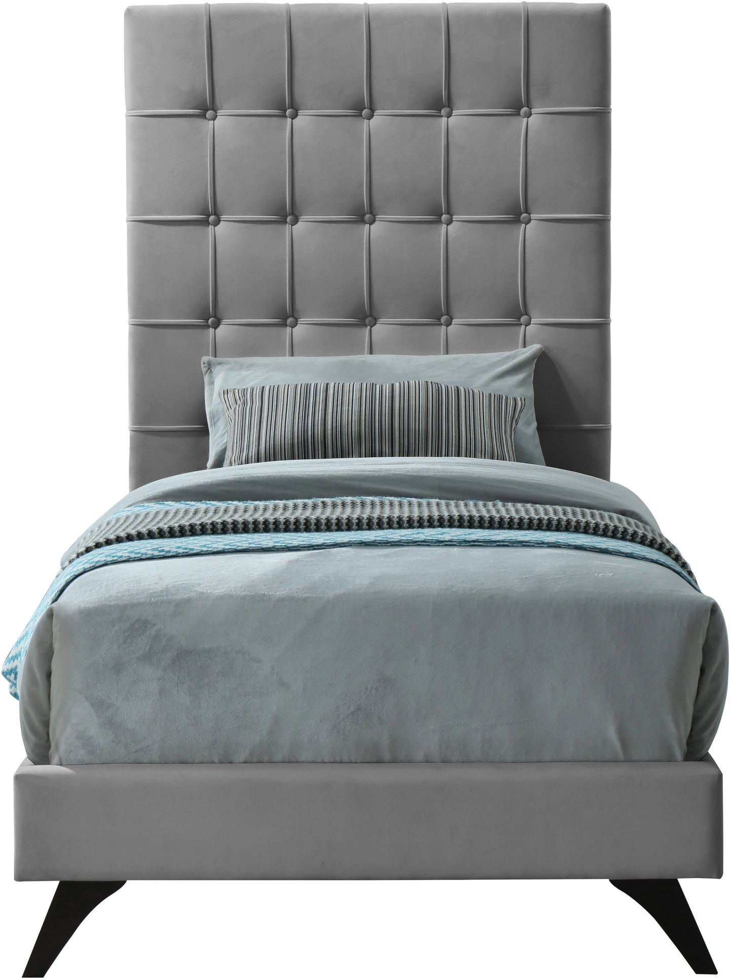 Elly Velvet Bed - Furniture Depot