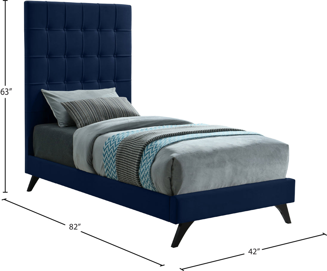 Elly Velvet Bed - Furniture Depot