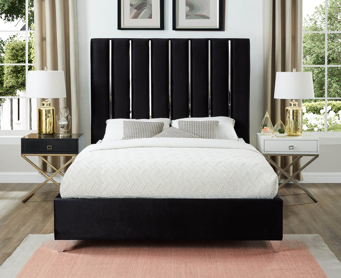 Enzo Velvet Bed - Furniture Depot