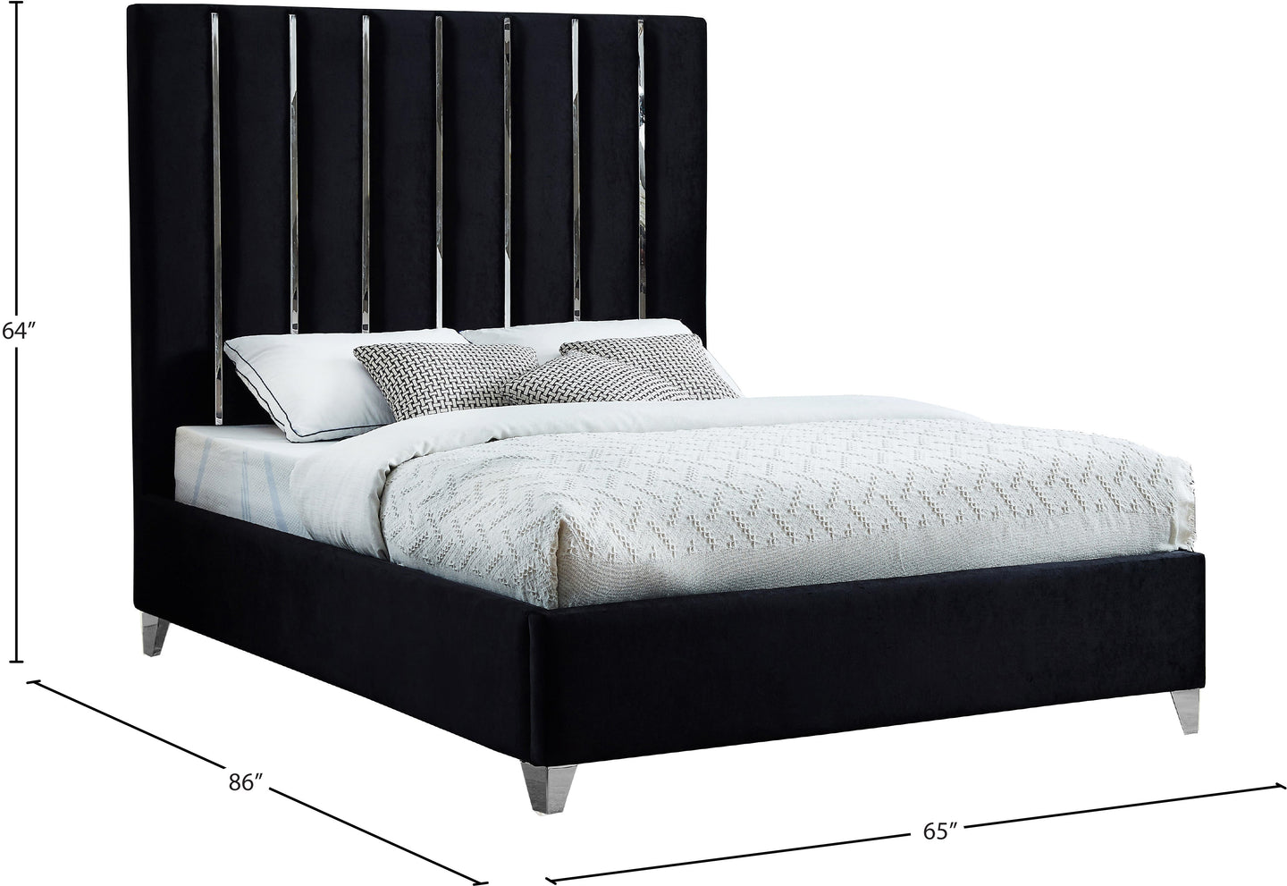 Enzo Velvet Bed - Furniture Depot