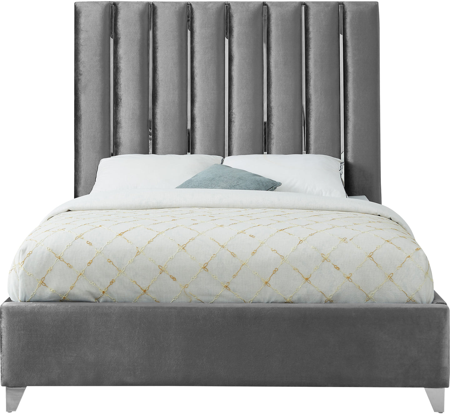 Enzo Velvet Bed - Furniture Depot