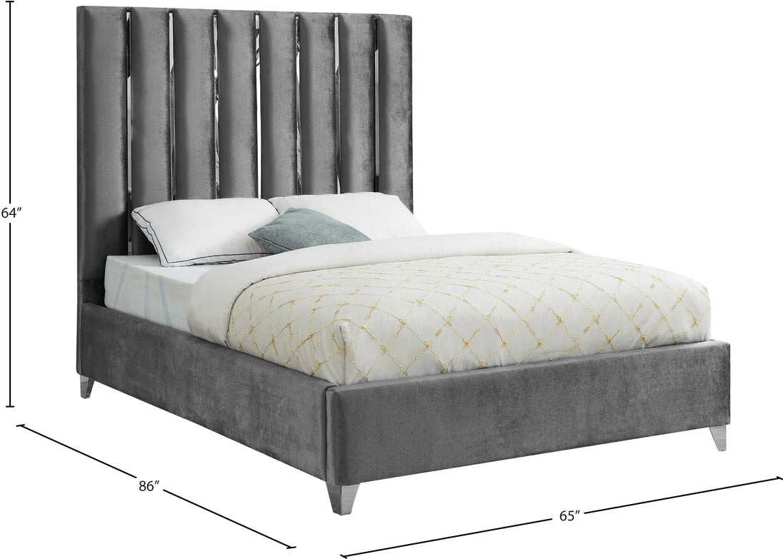 Enzo Velvet Bed - Furniture Depot