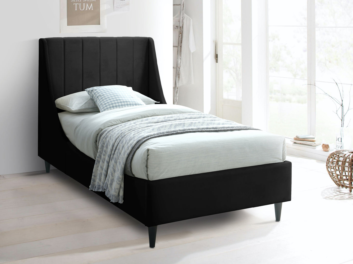 Eva Velvet Bed - Furniture Depot