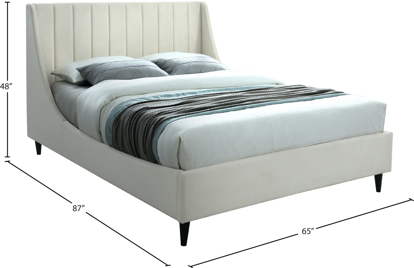 Eva Velvet Bed - Furniture Depot