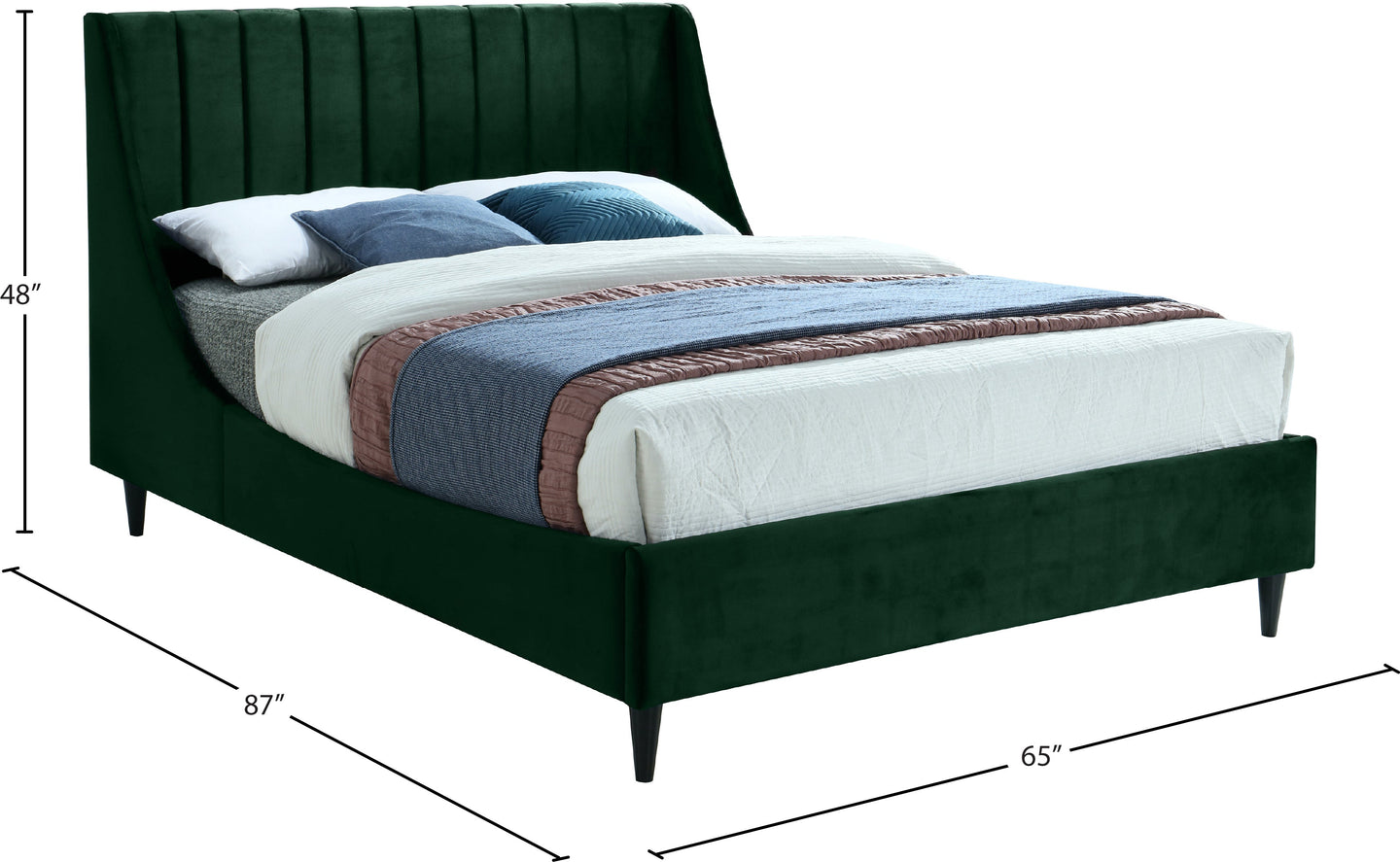 Eva Velvet Bed - Furniture Depot