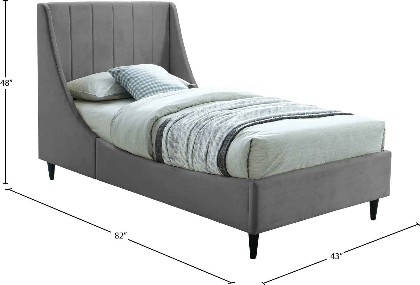 Eva Velvet Bed - Furniture Depot