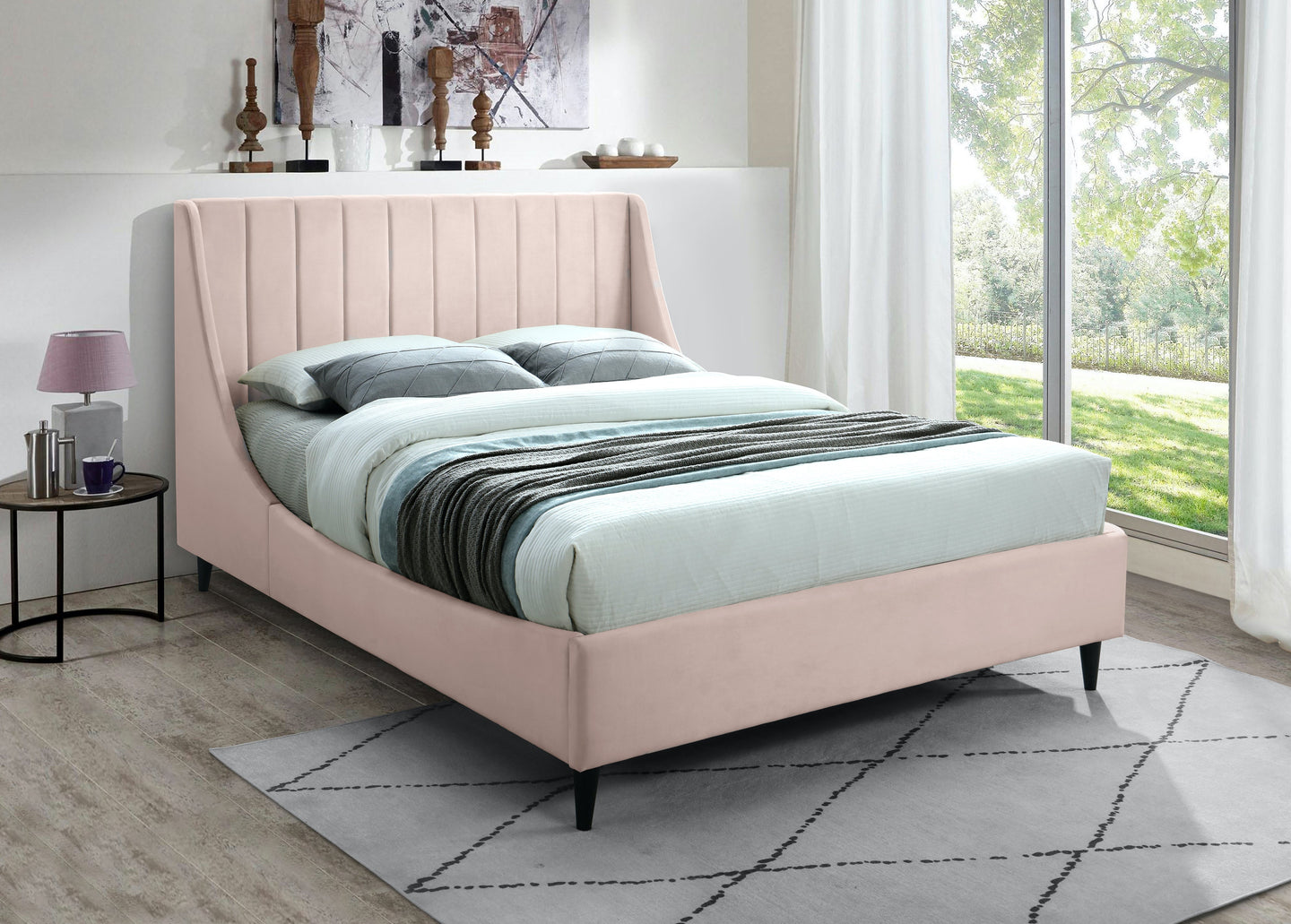 Eva Velvet Bed - Furniture Depot