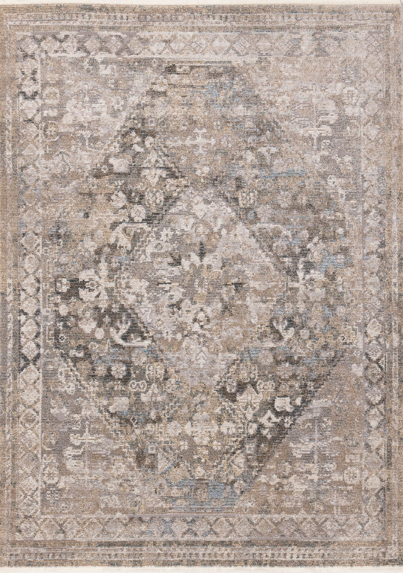 Evora Grey Beige Intricate Traditional Rug - Furniture Depot