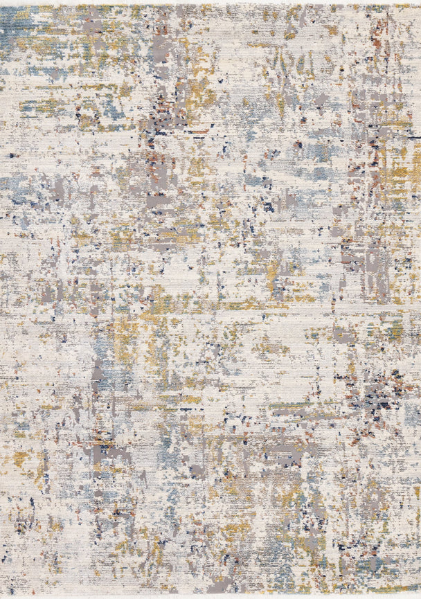 Evora Greay Cream Blue Distressed Rug - Furniture Depot