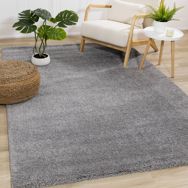 Fergus Solid Grey Bulky Shag Rug - Furniture Depot